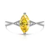 Transmisión en Vivo de Nuevo Estilo de Lujo Ligero Color de Moda Anillo de Zirconia Forma de Ojo de BMW Joyería para Mano de Compromiso de Mujer Anillo de Boda Anillo de Diamante Anillo