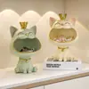 Gato da Sorte de Luxo Leve Decoração de Casa para Sala de Estar Armazenamento de Chaves na Entrada Gato com Coroa na Boca Decoração de Gato Armário de Sapatos na Entrada