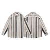 Camisa de Manga Larga Rayada Hueca Estilo Retro Americano para Hombre de Guangzhou Diseño Casual Holgado Marca de Nicho de Moda Camisa