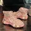 Novos Tênis Dad Shoes Europeus de Comércio Exterior com Solado de Durian e Strass para Mulheres, Tênis de Malha Respirável da Moda, Estilo Nicho, Tamanhos Grandes