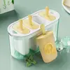 Caja para paletas de hielo, molde para helado de grado alimenticio con tapa, herramienta de molde para helado casero, máquina para hacer paletas de uso doméstico, caja para cubitos de hielo
