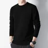 Suéter Masculino de Lã Quente para Outono e Inverno Estilo Coreano Casual Versátil Malha Grossa Cor Sólida Gola Redonda Suéter Masculino