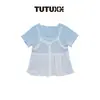 TUTU Elefantito Ropa Infantil Camiseta para Niñas 2026 Verano Nuevo Estilo Falso Dos Piezas Manga Corta Superior Ligero Transpirable Media Manga Conjunto de Verano