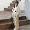 Conjunto casual nuevo para niñas de otoño: camiseta de manga larga tipo chal y pantalones de pierna ancha, camiseta básica y pantalones de pierna recta para primavera y otoño para niñas