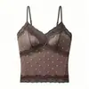 3002 Camisola com Renda Francesa para Mulheres, Peça Única com Bojo, Lingerie Sem Costura, Top Revelador nas Costas para Mulheres