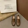 Zapatos Planos de Cuero Negros de Estilo Británico de Moda para Mujer 2026 para Entrevistas y Viajes al Trabajo, Mocasines sin Cordones para Mujer