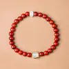 Pulseiras de Sândalo Sangue Novo Atacado, Pulseiras de Contas Budistas de Sândalo Vermelho Folha Pequena, Acessórios Pulseiras de Contas de Oração Estilo Masculino Material Antigo