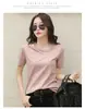 Camiseta Feminina de Manga Curta 2026 Novo Verão Branca Feminina Gola V Solta Estilo Coreano Top Preto Casual Camiseta Ins Tendência