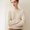 Nuevo Suéter 100% Cachemir Puro Otoño/Invierno 2026 para Mujer, Cuello Medio Alto, Corte Holgado, Jersey Adelgazante, Tejido de Estilo Suave
