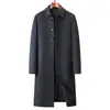 Casaco trench coat masculino transfronteiriço 2026 outono e inverno, estilo longo acima do joelho, lapela executiva, casaco oficial estilo militar casual de negócios para meia-idade