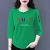 Comercio exterior transfronterizo ropa de maternidad, camiseta de manga tres cuartos para mujeres de mediana edad y mayores, top base versátil casual holgado