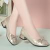 Novos Sapatos Femininos da Moda para Ficar em Pé por Muito Tempo Sem Fadiga, Sapatos de Mãe, Populares de Verão com Boca Rasa, Salto Baixo, Laço, Sapatos Divertidos