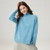 Suéter base de punto trenzado para mujer, cuello alto medio, cremallera media, 35% cachemira, nuevo otoño/invierno 2026, elegante y cálido