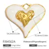 Yuhui Accesorios para Joyería DIY Transfronterizos Colgante de Acero Inoxidable con Flor de Goteo de Aceite Incrustaciones de Pedrería Corazón Chapado en Oro Real Accesorios DIY