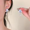 Pendientes Retro Azules con Flores Francesas para Mujer, Suaves y Elegantes de Primavera, Pendientes de Alta Gama, Nuevo Estilo 2025