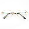Armazón de Lentes para Hombre de Media Montura Armazón de Lentes Metálico Armazón de Lentes de Doble Puente 8021