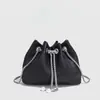 Moda Femenina Exclusiva Transfronteriza Bolso Nube de Borlas de Cuero Genuino Diseño Moderno con Cierre de Cordón Bolso de Hombro Cruzado Individual