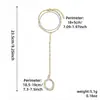 Cadena de dedos de moda transfronteriza estilo INS, pulsera de cadena de anillo de circonita chapada en oro real de cobre, joyería personalizada de moda al por mayor para mujeres