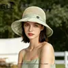 Chapéu de Sol Vazado Atacado Feminino Aba Larga Verão Exterior Protetor Solar Respirável Anti-UV Laço Chapéu de Pescador