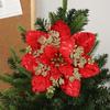 Pó Dourado de Natal Flor de Natal Flor Artificial de Camada Dupla Flor com Pó Dourado Flor Pendente Decoração Árvore de Natal Acessórios de Guirlanda Fabricante