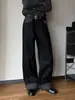 Design de retalhos com bolinhas estilo americano, jeans de perna reta, unissex, corte solto, estilo high-street, efeito emagrecedor, calça longa versátil