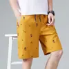Pantalones Cortos de Algodón Holgados de Cintura Media con Cintura Elástica para Hombre, Verano 2026 Pantalones Casuales Finos de Cinco Puntos para Playa para Hombre