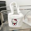 Nuevo bolso cuadrado de peluche Meruti con bordado de dibujos animados, bolso de hombro japonés con diseño de perro Katie Yugui, bolso tipo cubo con cremallera para guardar cosas.
