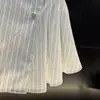 Camisa de Manga Corta Rayada con Cuello Polo Estilo Francés 2025 para Mujer Verano Aspecto Adelgazante en la Cintura Moda Top Falda para Mujer