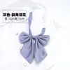 Corbata Gris con Diseño Floral para Niños y Niñas, Niños, Estudiantes de Primaria y Secundaria, Pajarita Azul Oscuro de Color Sólido, Cinta, Accesorios para Uniforme Escolar JK