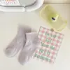 Meias Cano Curto Femininas para Primavera e Verão, Cor Sólida, Estilo Japonês, Algodão, Absorventes de Suor, Meias Esportivas Frescas para Mulheres