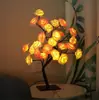 Lámpara de rama de rosa LED transfronteriza USB flor artificial decoración de dormitorio regalo de Navidad San Valentín lámpara de mesa pequeña decorativa