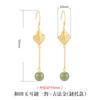 Pendientes de oro antiguo, plata de ley s925, pendientes de jade hetiano, pendientes de estilo étnico, elegantes nuevos pendientes de calcedonia verde de moda para mujer.