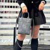 Novo carteiro de duas camadas de couro sólido cor Tote saco tecido moda simples all-match mão ombro saco crossbody