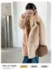 Casaco Feminino com Pele Integrada 2026 Inverno Longo Quente Casaco Genuíno de Lã Roupa de Menino Casaco de Pele Infantil