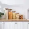 Frascos Sellados de Vidrio de Borosilicato Alto Venta al por Mayor Frascos para Té con Tapa de Bambú Múltiples Especificaciones Frascos Rectos de Almacenamiento Botellas de Almacenamiento para Dulces