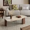 Mesa de centro estilo wabi-sabi, mesa de centro criativa em travertino irregular para sala de estar, mesa de chá, mesa de centro para recepção de hotel/pousada.