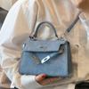 Vintage Casual Portátil Small Bag Mulheres 2024 Nova Moda Simples Pequena Bolsa Quadrada Coreana Crossbody Bag Kelly Bag