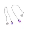 Venta al por mayor de fábrica Pendientes Populares de Amatista Natural con Incrustación de Plata S925 Piedra Principal 3*5 Joyería de Lujo Venta Directa de Fábrica