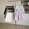 Falda Blanca de Tiro Alto para Mujer 2027 Primavera/Verano Nuevo Estilo Anti-Exposición Adelgazante Casual Floral Coreana Color Sólido Versátil