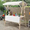 Andamio de actividad de madera para puesto de mercado puesto de noche carrito de exhibición de tela estante plegable para exteriores estante de exhibición de bocadillos