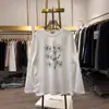 Camiseta holgada de manga larga para mujer estilo coreano para otoño e invierno, hecha de seda de leche con acabado doblemente cepillado, top de longitud media estilo ins para mujer, venta al por mayor transfronteriza