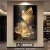 Pintura decorativa moderna de borboleta de luxo leve para sala de estar, arte de parede para hall de entrada, mural de alta qualidade para corredor de frente para a porta