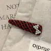 Pinza de Pato de Aleación Ovalada a Cuadros con Pedrería en Forma de Corazón de Lujo Ligero Coreano Exquisito Versátil Pasador para Flequillo Dulce Fresco Accesorio para el Cabello