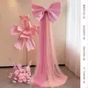 Montaje de Ambiente Rosa para Sala de Boda con Decoraciones de Flores Plegadas para Ceremonia de Compromiso, Sala de Estar de la Novia, Bata de Vestir y Fondo para Fotos