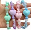 Cadena para Teléfono de Cuentas con Forma de Corazón DIY, Colgante de Perlas Acrílicas Estilo Chica Dulce Coreana, Opciones Multicolor para Colgantes de Bolsa