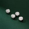 Plata de ley S925 hueca lisa flor de cuatro hojas de 9 mm cuentas para pulsera DIY cuerda trenzada cuentas sueltas accesorios de joyería de plata al por mayor S1057