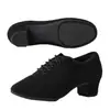 Zapatos de baile latino para mujer, zapatos de baile modernos para profesor de salón de baile para adultos, suela de goma, tacón medio, suela plana, tela Oxford, profesionales
