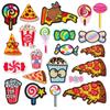 Bordado Computadorizado Doce Queijo Pirulito Pipoca Bordado DIY Patches de Tecido Feitos à Mão para Roupas e Calças