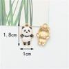 Estilo Chinês Fofo Desenho Animado Panda Bambu Folhas de Bambu Gotejamento de Óleo Liga diy Acessórios de Joia Chaveiro Pulseira Pingente