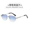 Nuevas gafas de sol poligonales sin montura de marco pequeño, gafas de sol de metal estilo europeo y americano, gafas de sol de moda estilo callejero ins